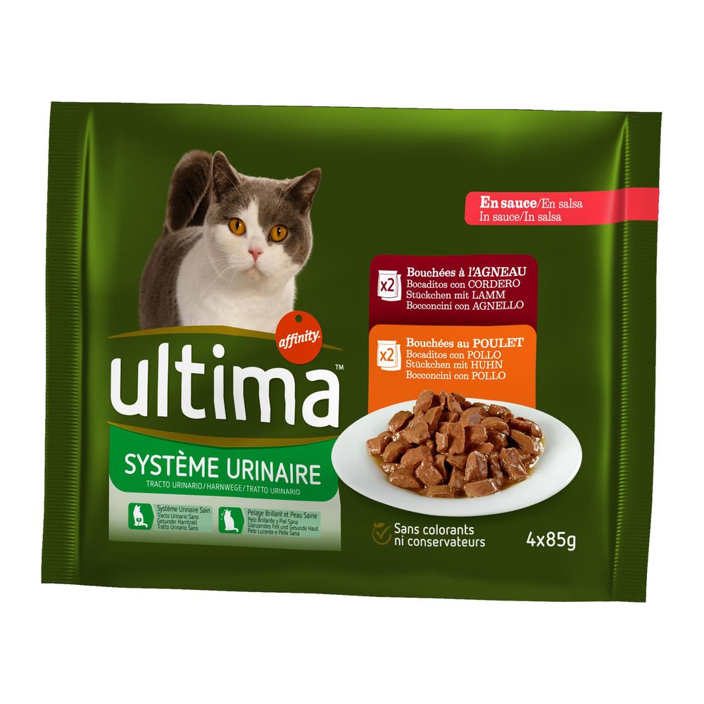 Image of Ultima Tracto Urinario comida húmeda para gatos - 4 x 85 g 03700260220183