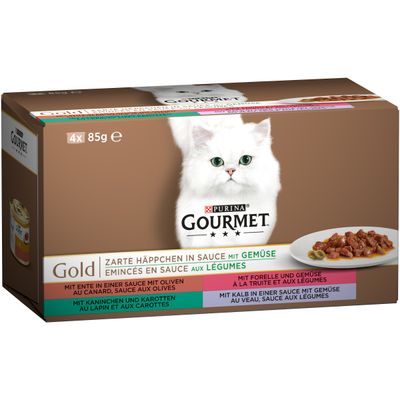 4 X 85 G Gourmet Fijne Hapjes Gold Variatie Kattenvoer gourmet kopen in de aanbieding