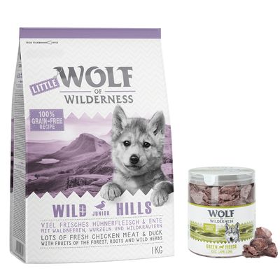 - Wolf of Wilderness Junior 4 kg Trockenfutter + gefriergetrocknete Premiumsnacks Wolf of Wilderness Junior 4 kg Trockenfutter + gefriergetrocknete Premiumsnacks