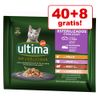 40 + 8 gratis! 48 x 85 g Ultima Cat Sterilized - Manzo e Tonno