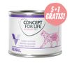 5 + 1 gratis! 6 x Concept for Life Veterinary Diet Alimento umido per gatti - 6 x 200 g Hypoallergenic Cavallo