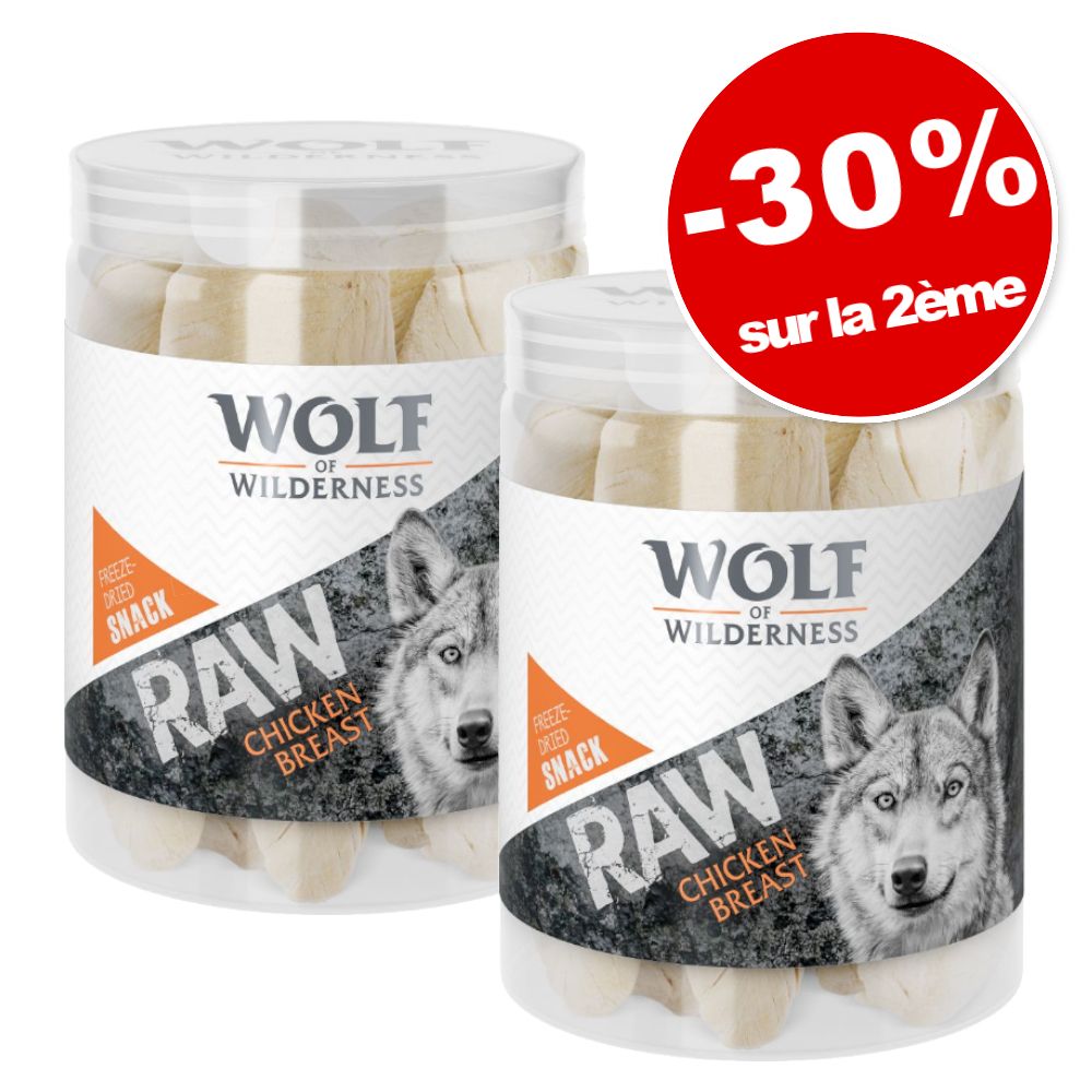 2x110g RAW Friandises lyophilisées filet de poulet Wolf of Wilderness - Friandises pour chien