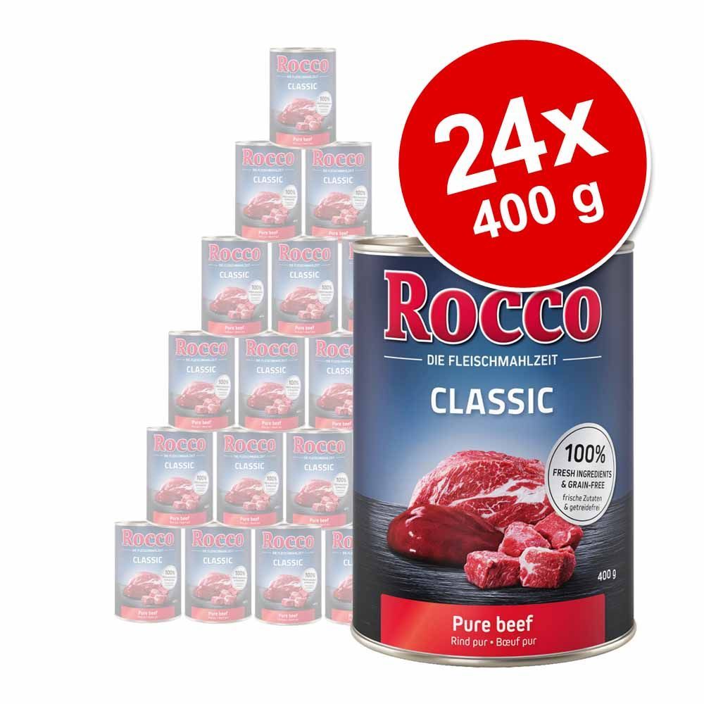 24x400g Vită și mistreț Rocco Classic hrană umedă pentru câini