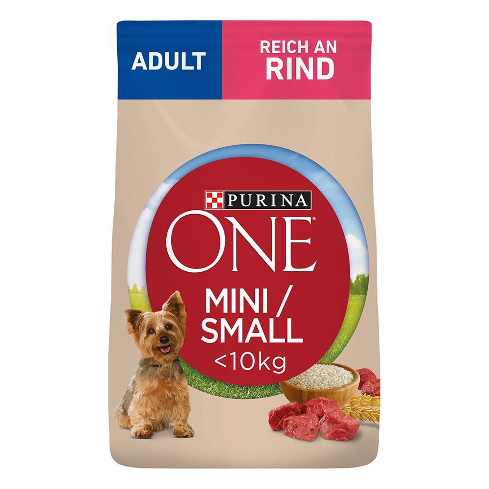 800g Mini Adult Rind & Reis PURINA ONE Hundefutter Trocken