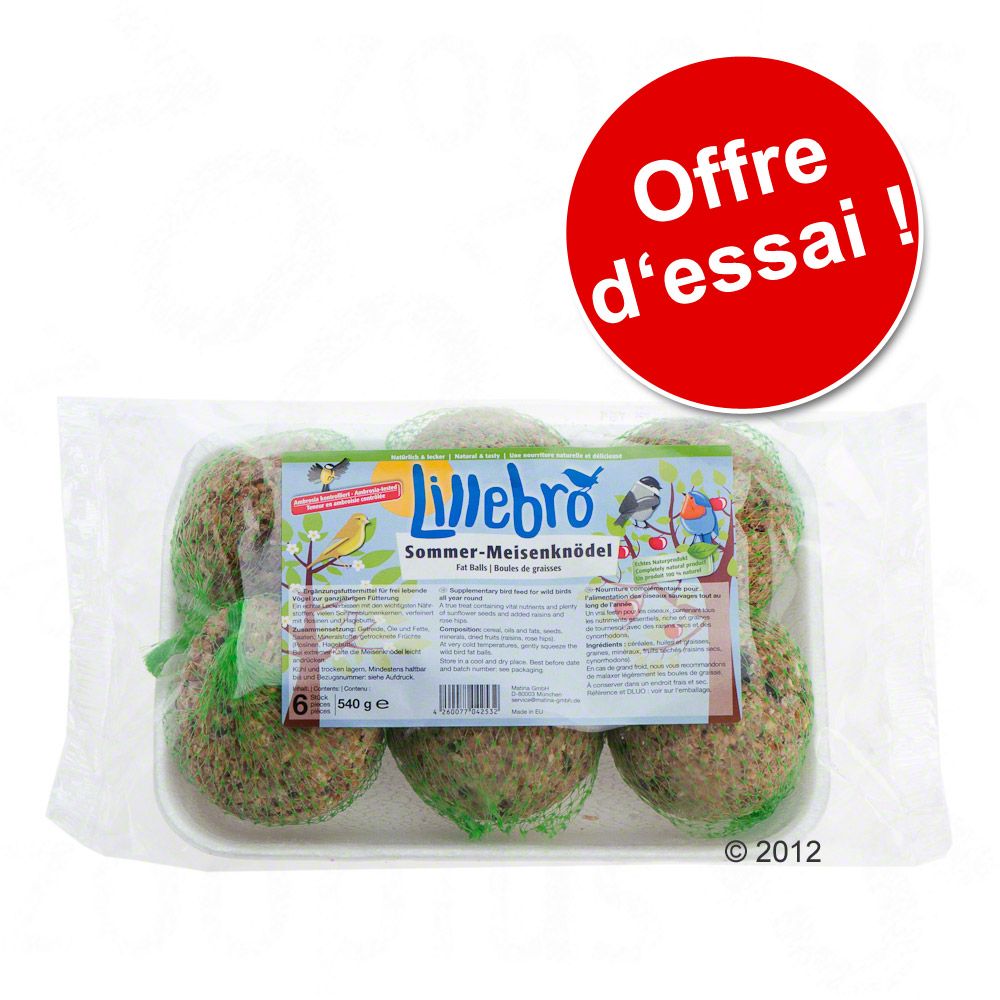 Offre d'essai : boules de graisse pour oiseaux Lillebro été - lot économique : 30 boules de graisse 