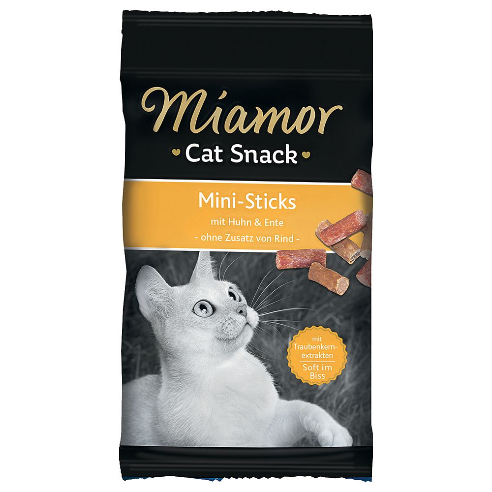 Image of Miamor Cat Snack mini barritas para gatos - Pollo y pato (3 x 50 g) - Pack Ahorro 04000158743213