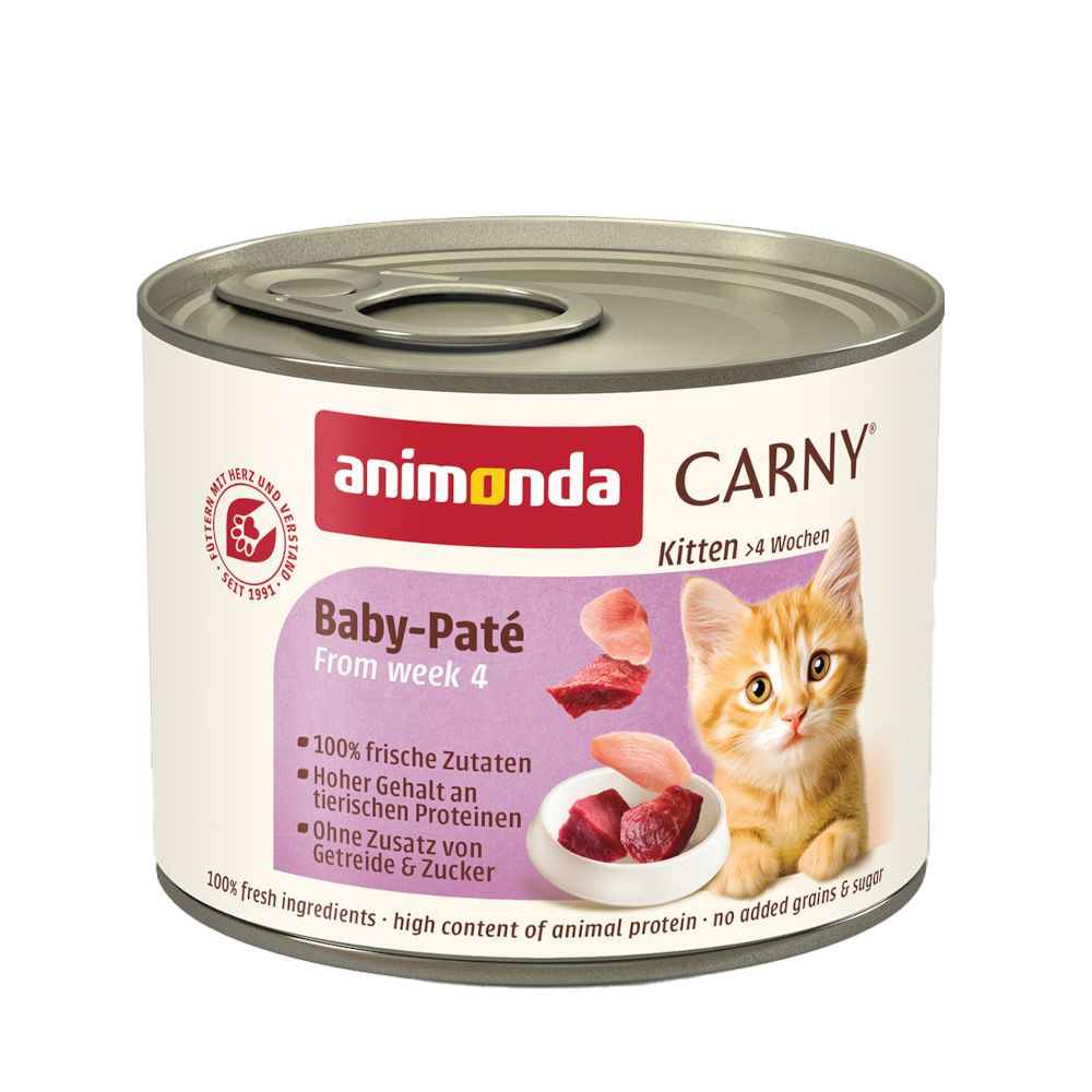 12x 200g Kitten Geflügel & Rind animonda Carny Katzenfutter nass