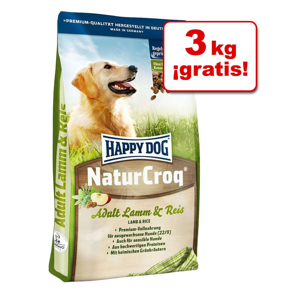 Image of Happy Dog NaturCroq 18 kg en oferta: 15 + 3 kg ¡gratis! - NaturCroq con cordero y arroz 04001967005998