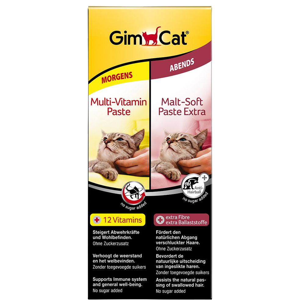 Lot 2 saveurs de pâtes GimCat Multi & Malt 2 x 50 g - lot 2 saveurs