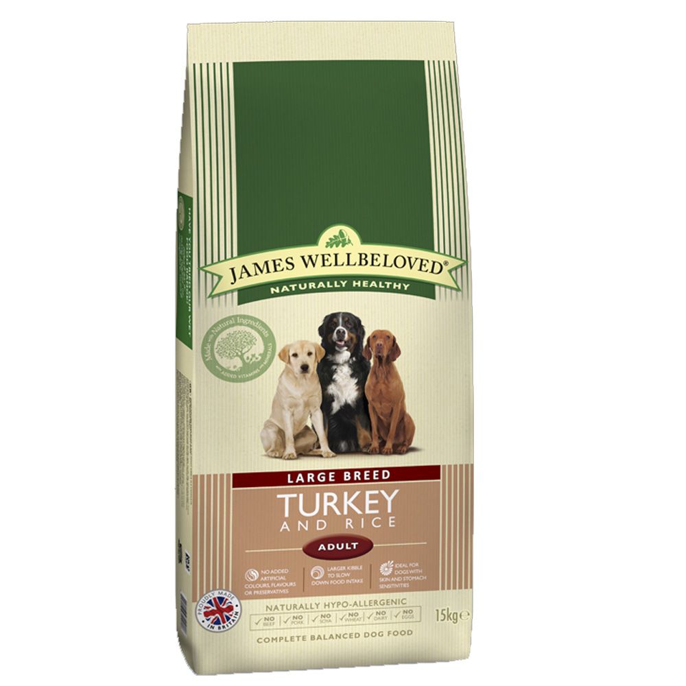 Image of James Wellbeloved Adult Large Breed Pavo y arroz - 15 kg 05025838046018