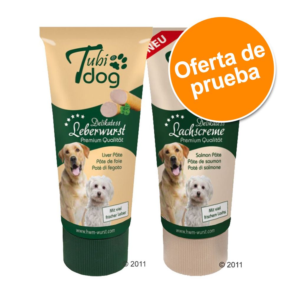Image of Set TubiDOG: paté de hígado 75 g + 75 g salmón en tubo - 2 x 75 g 00000042232674