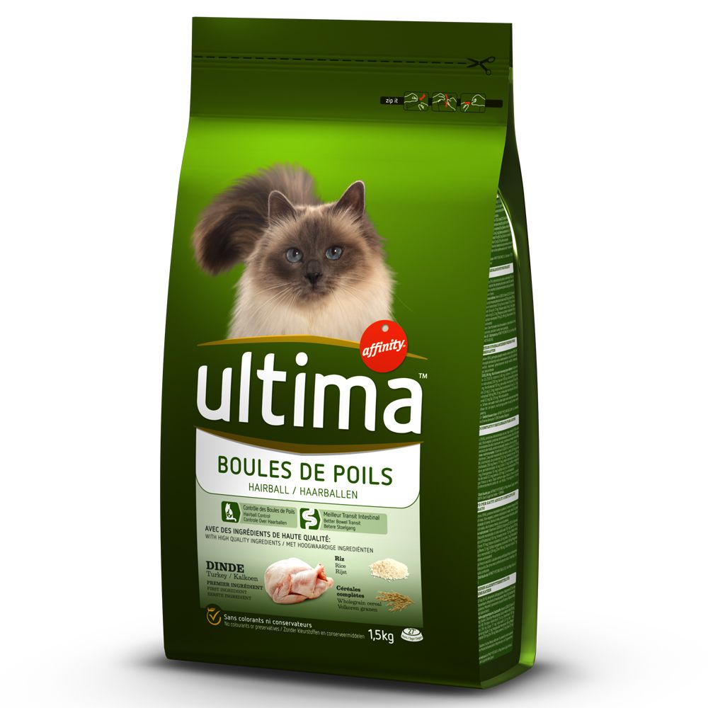 Ultima Hairball Control - Turkey & Rice - 7.5kg