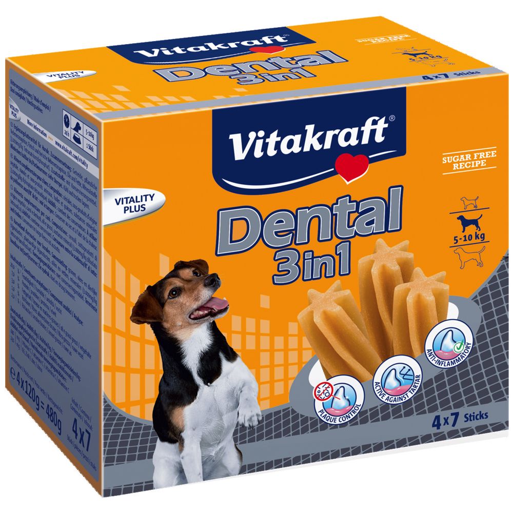 Image of Snacks Vitakraft Dental 3in1 para perros - Perros medianos y grandes (28 uds) 04008239158444