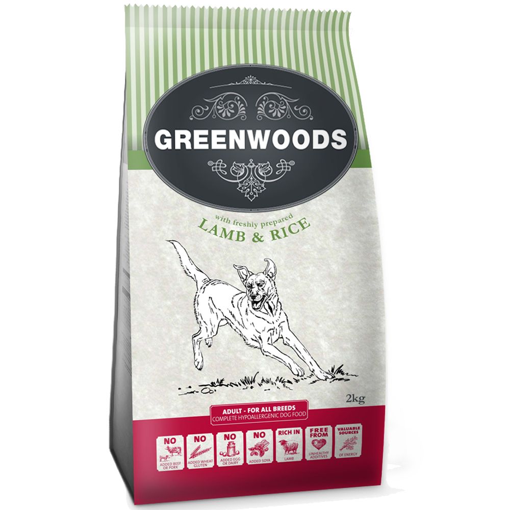 Image of Greenwoods Naturally Hypoallergenic Adult cordero y arroz - 2 kg 04260358510033