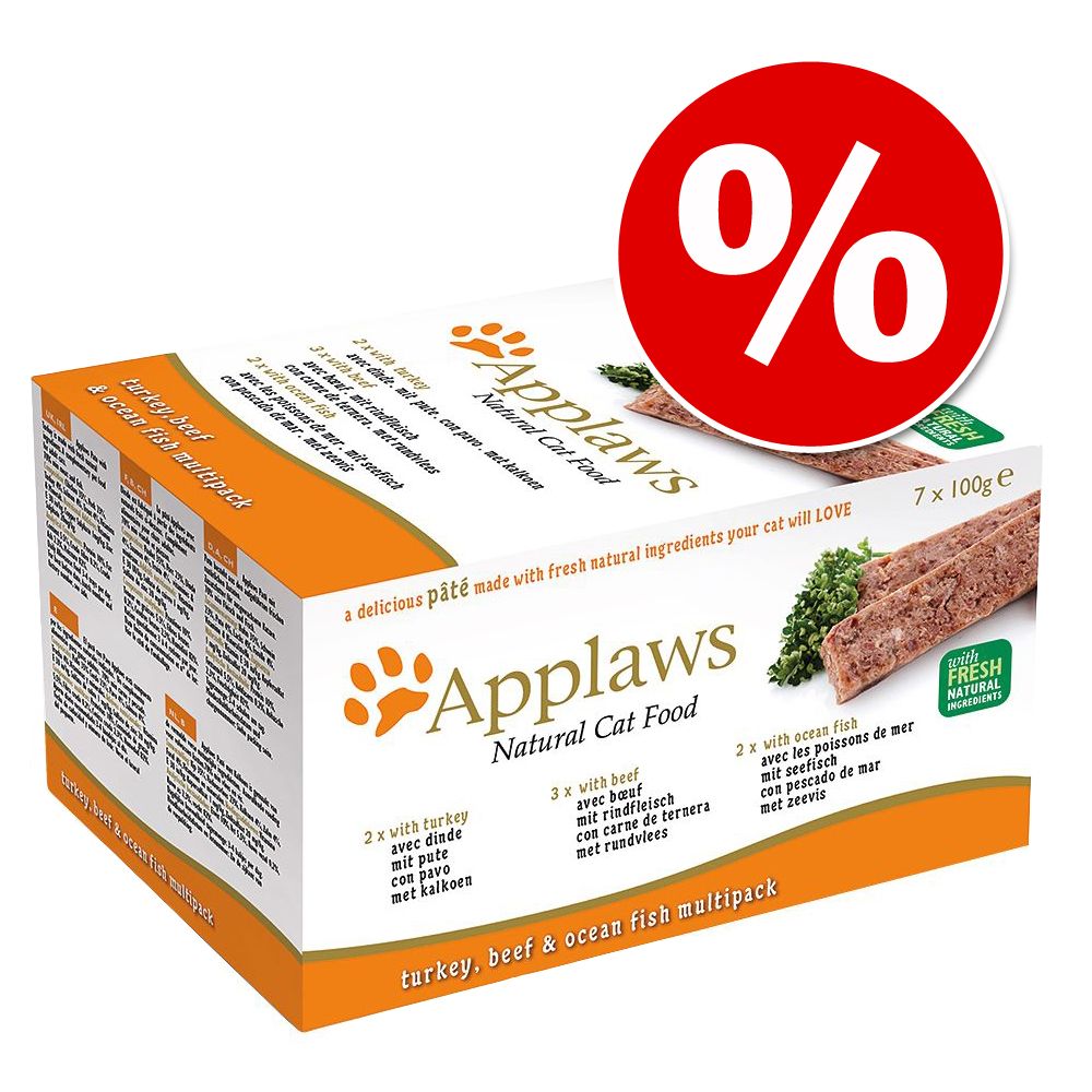 Sparpaket Applaws Cat Pat� Mix 28 x 100 g - Rind, Truthahn, Seefisch