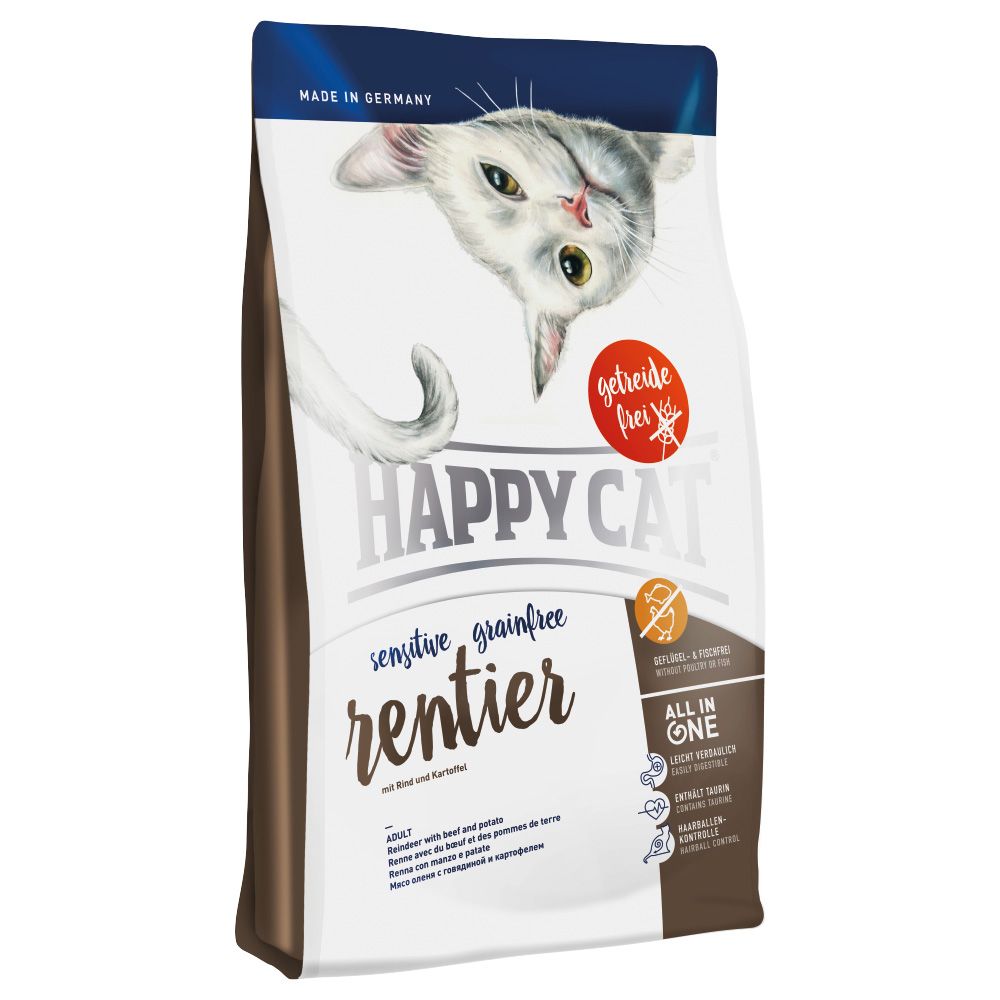 Happy Cat Sensitive Grainfree Rentier - Sparpaket: 2 x 4 kg