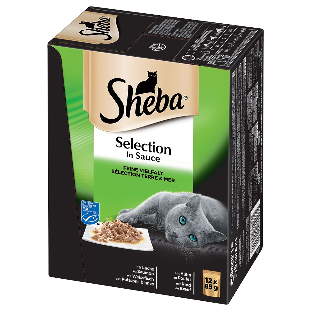 Sheba Multipack Varietăți Pliculețe 12 x 85 g -  Selecție în sos varietate fină