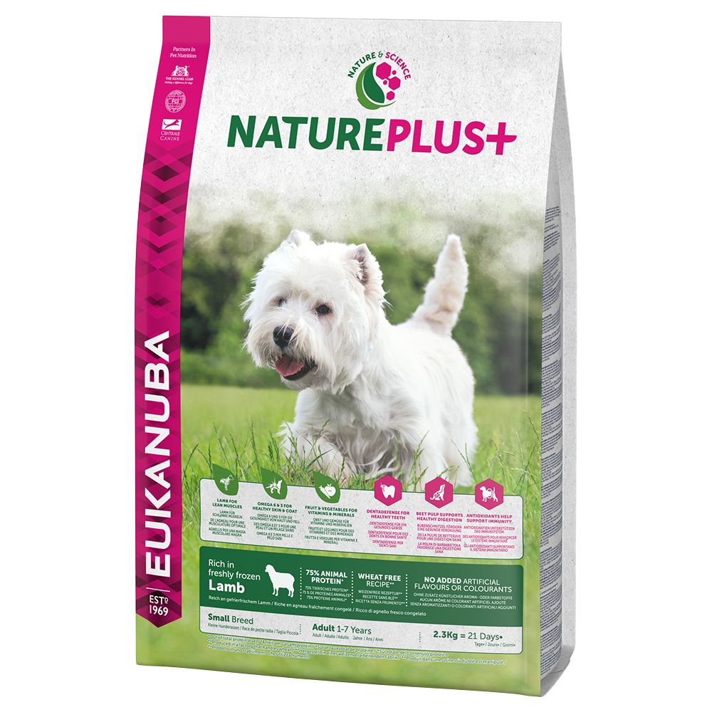 Image of Eukanuba NaturePlus+ Adult Small Breed con cordero - 2,3 kg 08710255140728