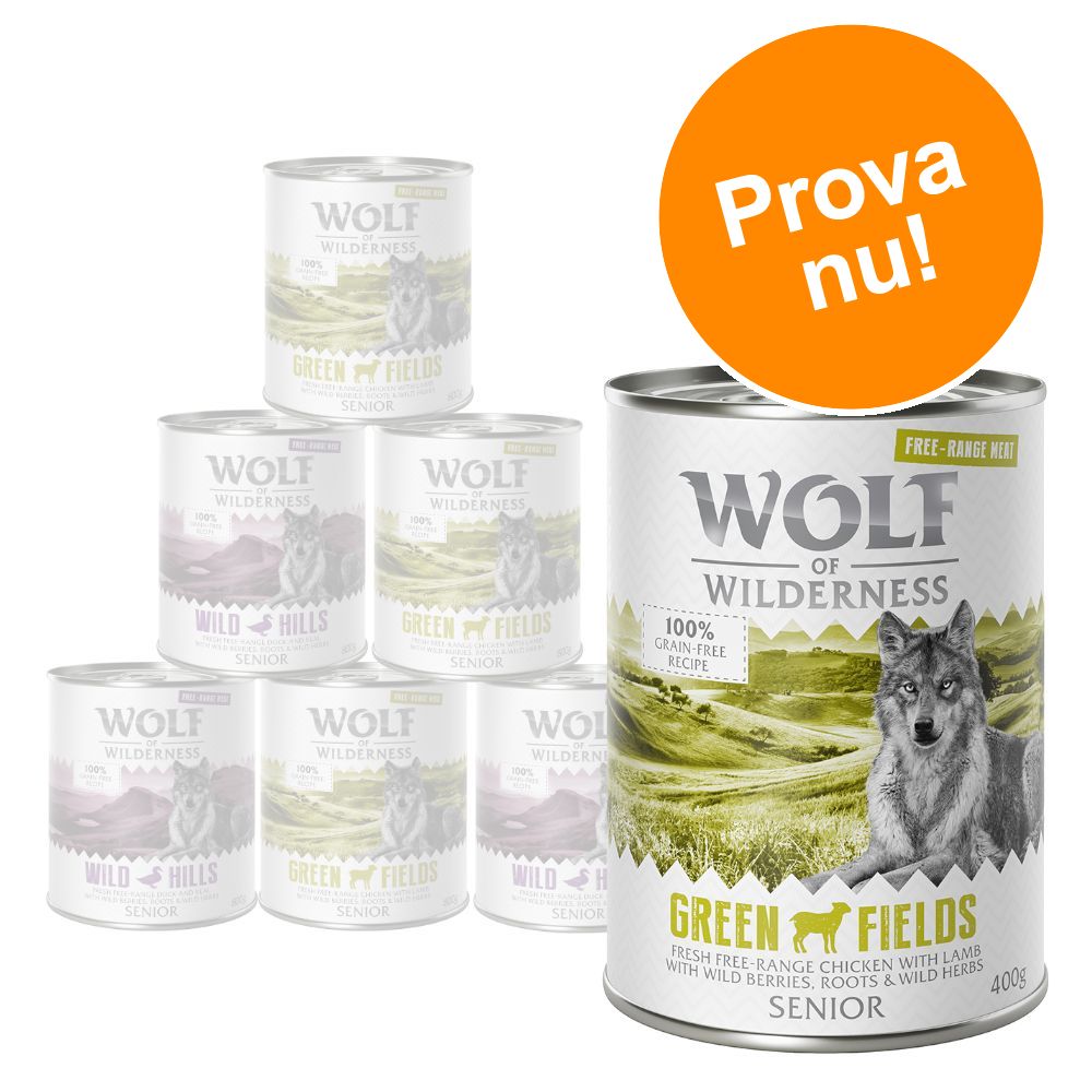 Blandpack Wolf of Wilderness Senior Free Range 6 x 800 g Senior Free Range Mix: 4 sorter