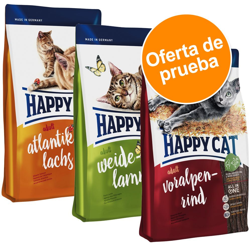 Image of Happy Cat Adult 3 x 1,4 kg - Pack de prueba - Pack mixto: 3 variedades 04001967079944