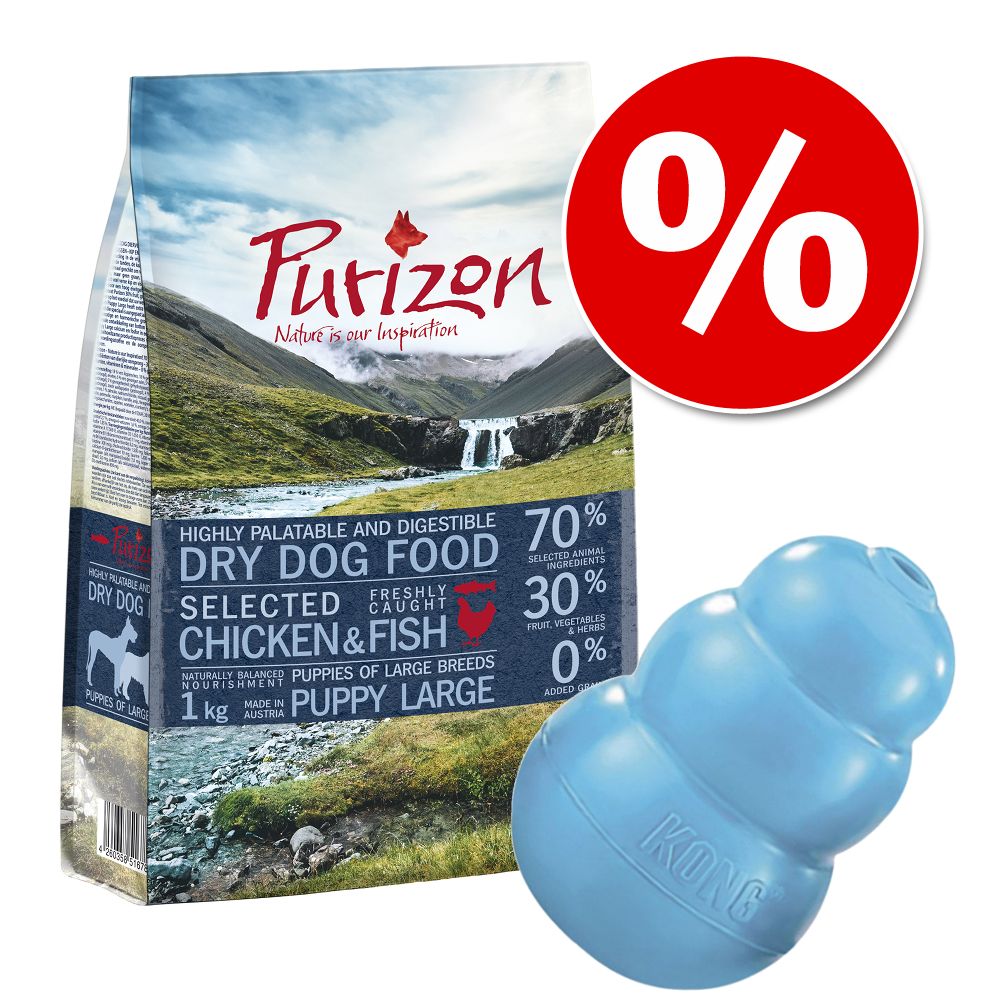Probierpaket: KONG Puppy + Purizon Puppy - getreidefrei - Purizon Puppy 1 kg + Puppy KONG S (pink)