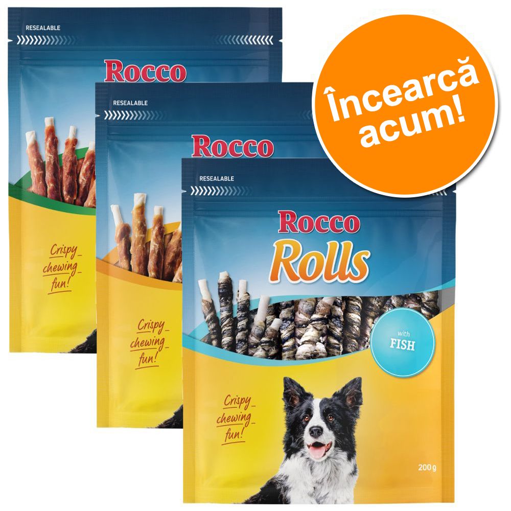 Rocco Pachet mixt de testare Rolls Rulouri ros  - file din piept pui, rață, pește (600g)