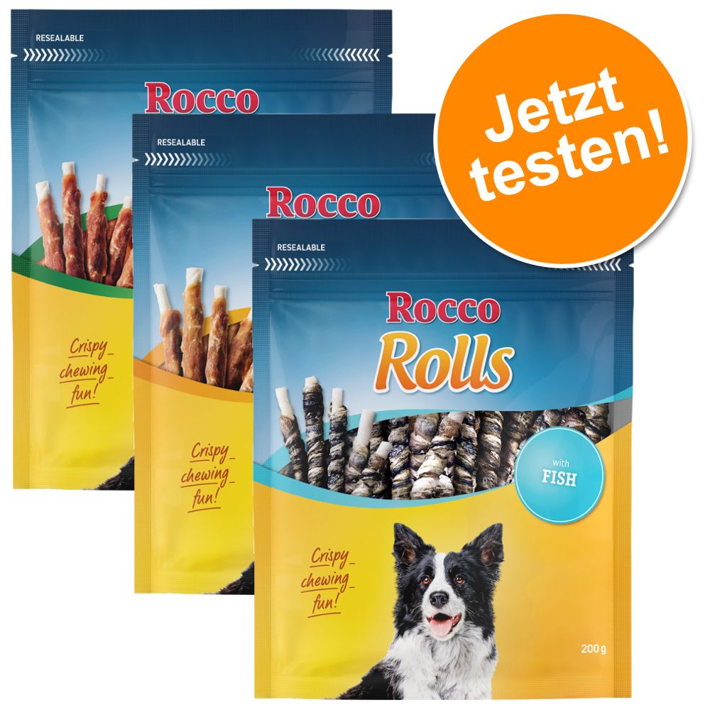Gemischtes Probierpaket Rocco Rolls - H�hnerbrustfilet, Entenbrustfilet, Fisch (600g)