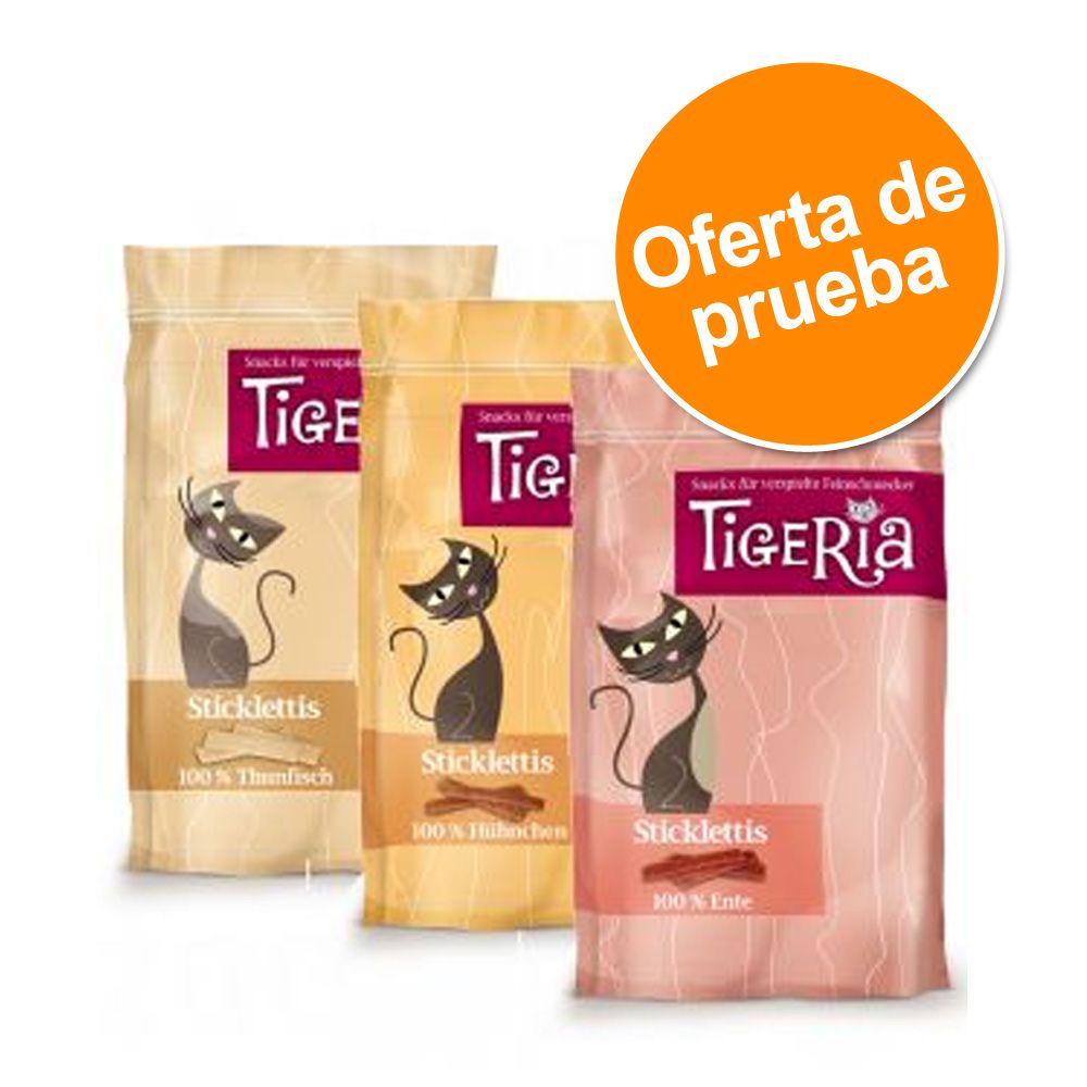 Image of Tigeria Sticklettis snacks para gatos - Pack de prueba - 3 bolsas 50 g variadas 04260077041085