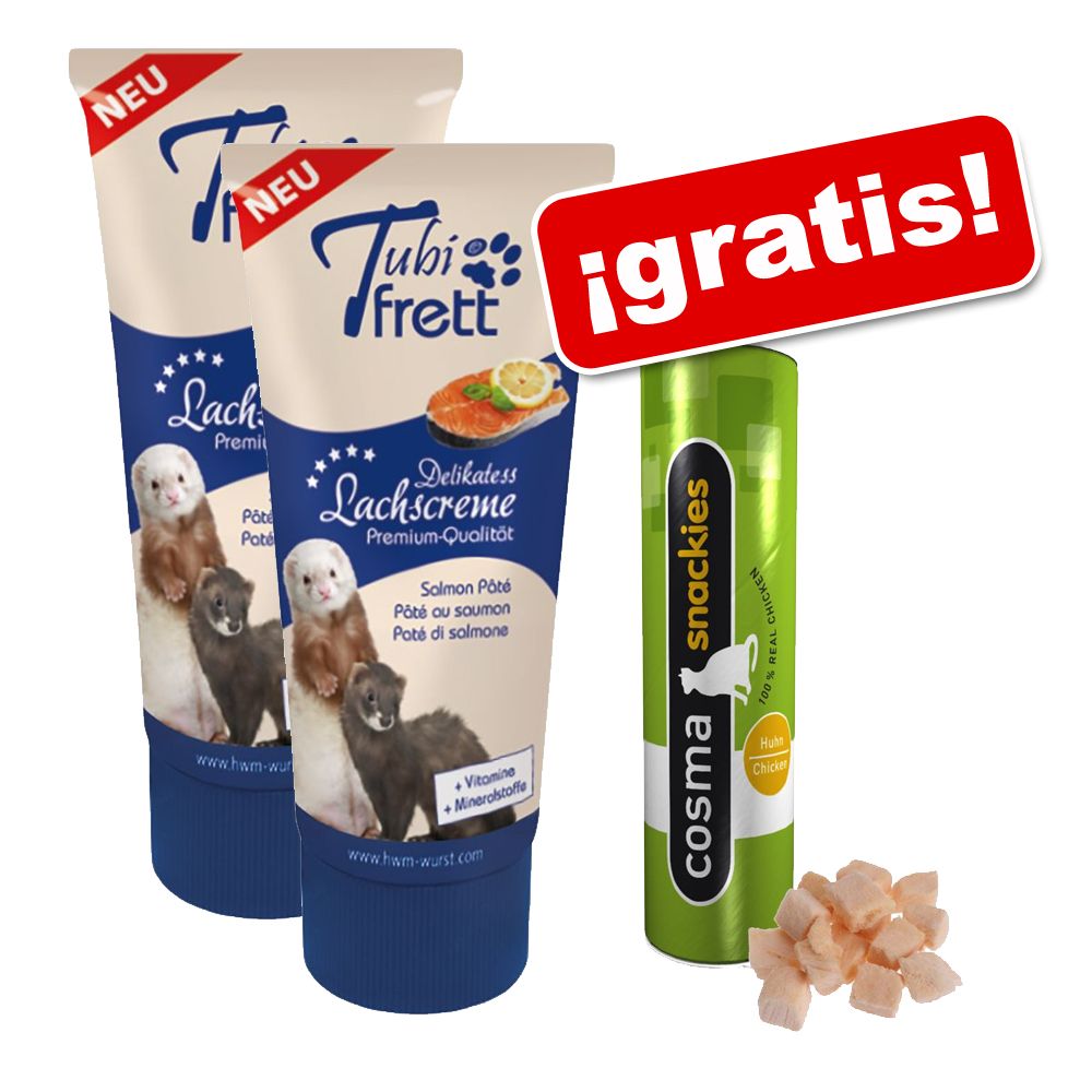 Image of Pasta de salmón Tubifrett 2 x 75 g + Cosma Snackies pollo ¡gratis! - 2 x 75 g 00000042232704