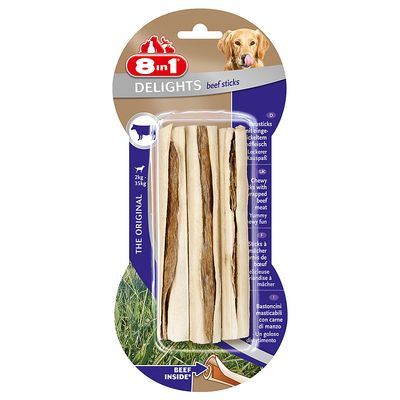8In1 Delights Kauwsticks Beef 75 G 3 Stuks 8in1 kopen in de aanbieding