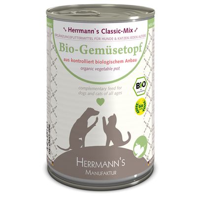 - Herrmanns Bio Ergänzungsfutter Gemüsetopf 6 x 400 g Herrmanns Bio Ergänzungsfutter Gemüsetopf 6 x 400 g
