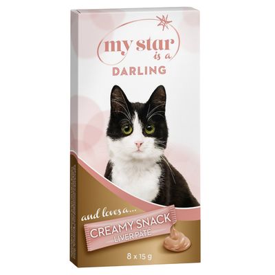 24X15G Leverworst Creamy Snack My Star Is A Darling Kattensnack my star kopen in de aanbieding