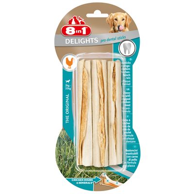 Image of 8in1 Delights Pro Dental Kausticks Huhn - 3 x 75 g (9 Stück)