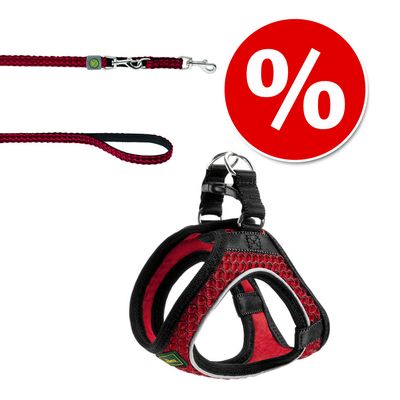 hunter-set-nastavitelne-voditko-a-postroj-hilo-cervene-33-36-cm-obvod-hrudi-voditko-200-cm-15-mm-4016739665928