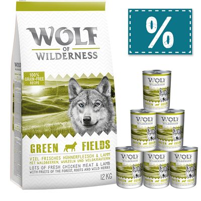 - Wolf of Wilderness 12 kg Trockenfutter + 6 x 400 g / 6 x 800 g Nassfutter Wolf of Wilderness 12 kg Trockenfutter + 6 x 400 g / 6 x 800 g Nassfutter
