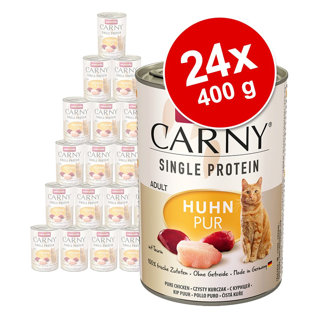 Animonda Carny Single Protein Adult 24 x 400 g para gatos - Pack económico - Frango puro