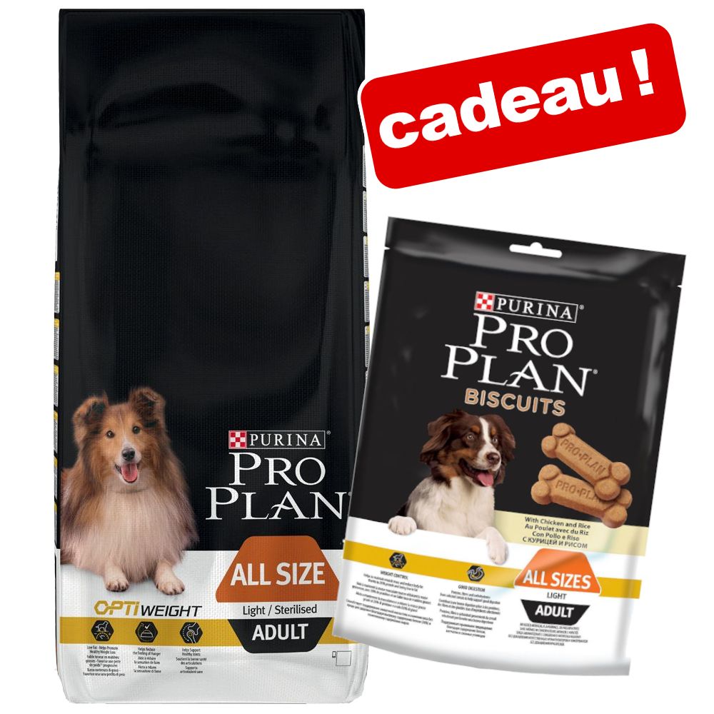 Croquettes PURINA PRO PLAN 14 kg + biscuits light 400 g en cadeau ! - Large Athletic Adult poulet