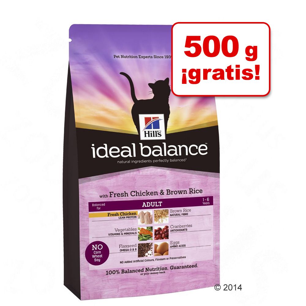 Image of Hill´s Feline Ideal Balance 2 kg: 1,5 kg + 500 g ¡gratis! - Con pollo y patatas 00052742011165