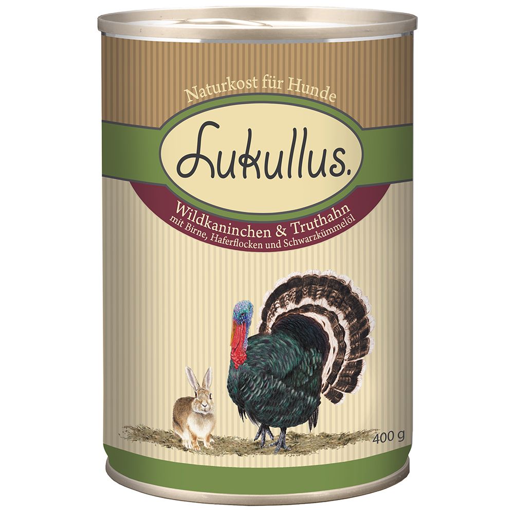 Lukullus iepure sălbatic și curcan - 6 x 400 g