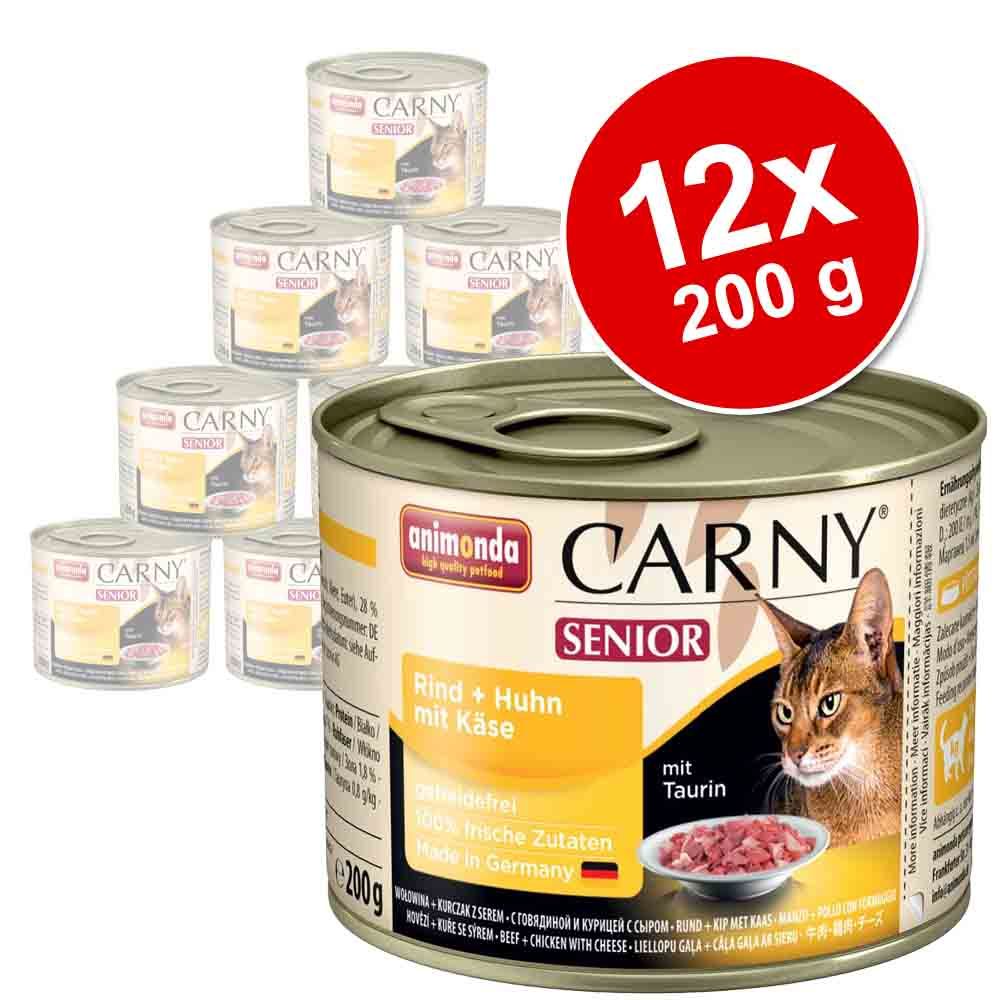 Image of Animonda Carny Senior 12 x 200 g - Pack Ahorro - Vacuno y corazón de pavo 04017721737111