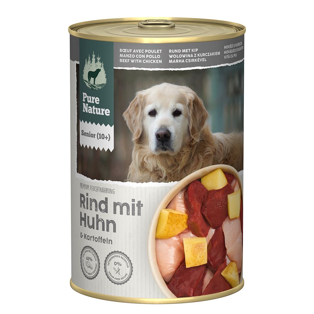 24x 400g Senior Rind mit Huhn Pure Nature Hundefutter nass