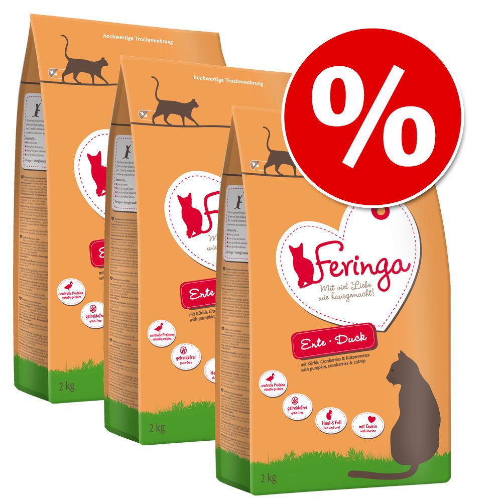 Image of Feringa 2 x 6,5 kg pienso para gatos - Pack Ahorro - Adult con pato 04260358515397
