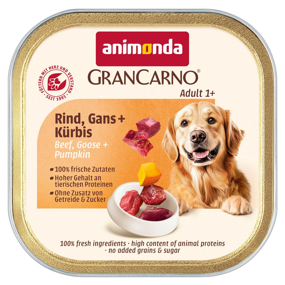 22x 150g animonda GranCarno Adult Country Huhn, Wild & Pastinake Hundefutter nass