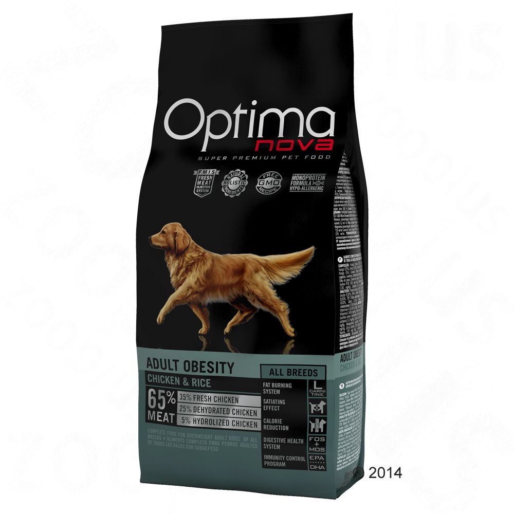 Image of Optimanova Adult Obesity con pollo y arroz para perros - 12 kg 08413037561826