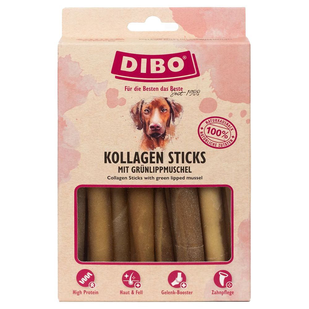 4x 150g DIBO Kollagen Sticks mit Grünlippmuschel Hundesnacks