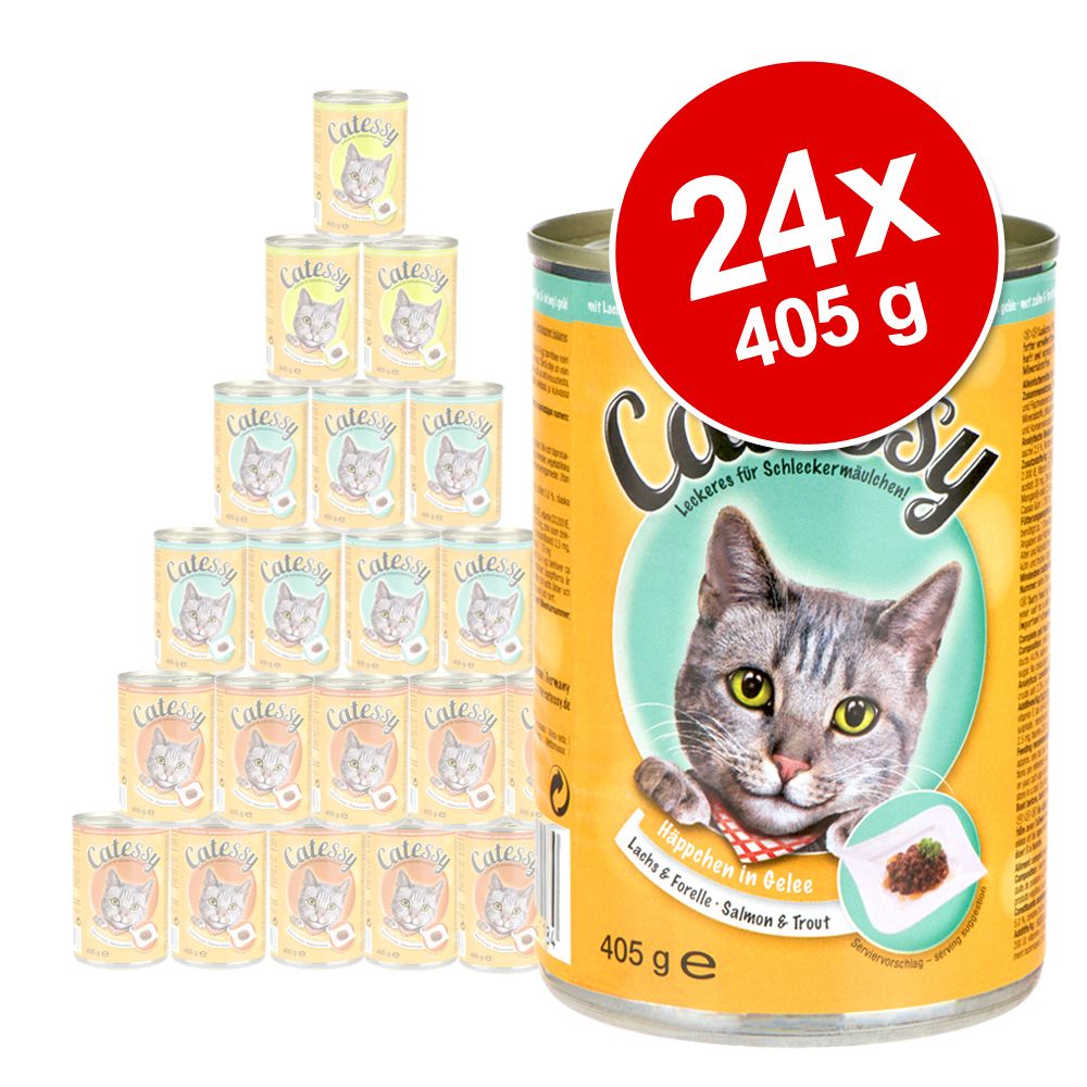 Image of Pack Ahorro: Catessy Bocaditos en gelatina 24 x 405 g - Pollo y pavo 04260077041177