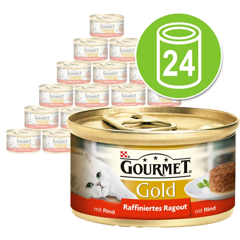 Lot Gourmet Gold Recettes raffinées 24 x 85 g pour chat - assortiment I