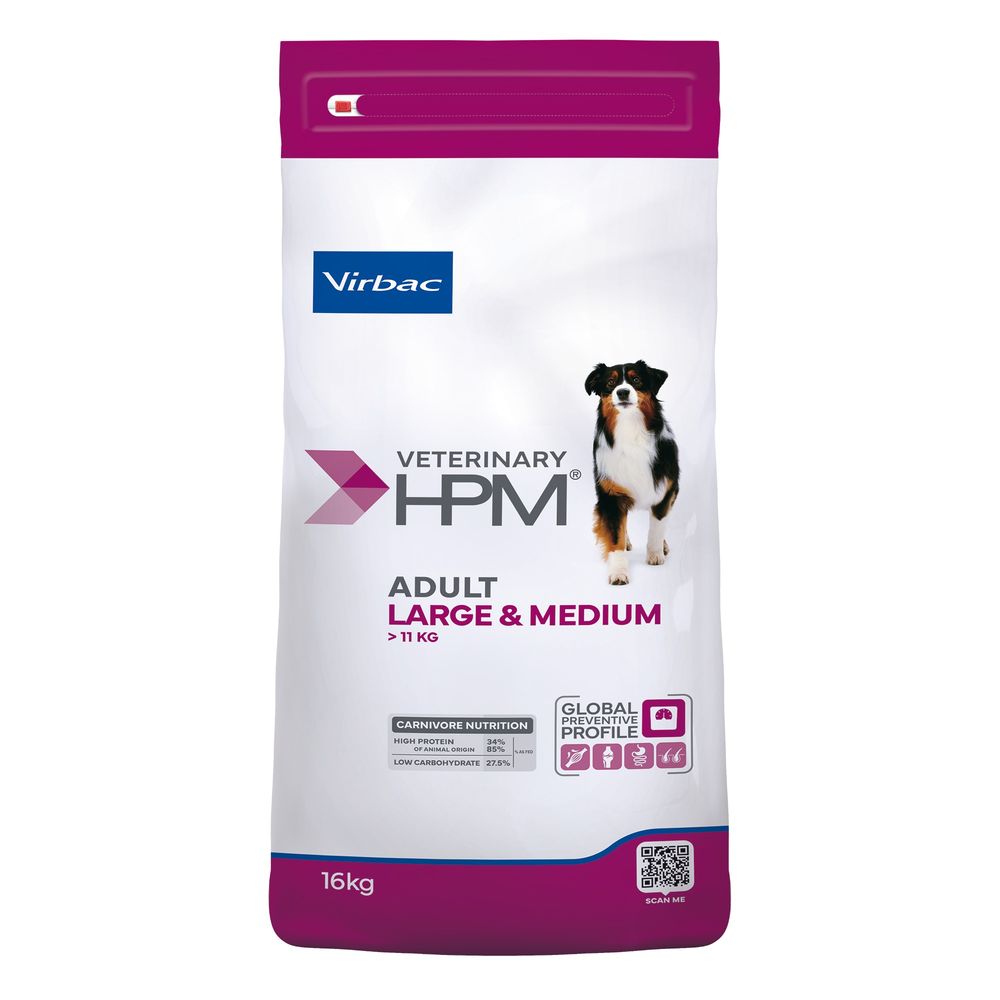 2x12kg Virbac Veterinary HPM Adult Dog Large & Medium Trockenfutter Hund