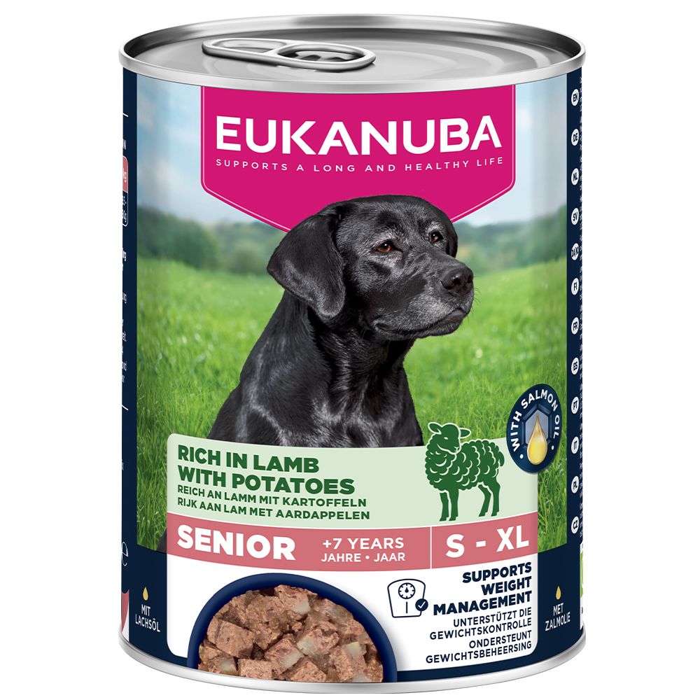 Eukanuba Senior Reich an Lamm mit Kartoffeln.- 48 x 400 g