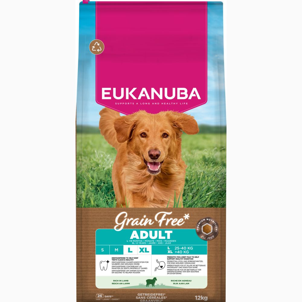 Eukanuba Grain Free Adult Large mit Lamm.- 12 kg